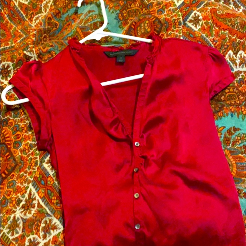 Express silk red shirt
